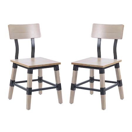 Flash Furniture Jackson Commercial Grade Rustic Antique White Industrial Wood Dining Chair, 2PK 2-XU-DG-W0236-ANTWHT-GG